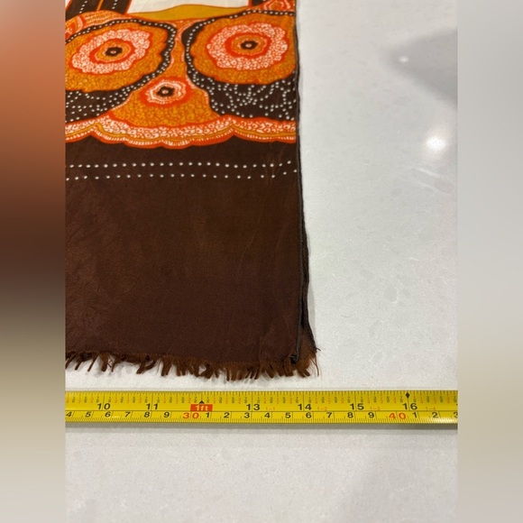 Vintage Inspired Brown & Orange Floral Scarf - Picture 5 of 6